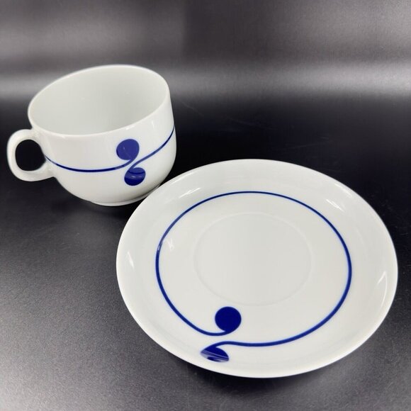 Vintage Arzberg Colon Blue Cup And Saucer Set Porcelain Made In Germany VTG - Picture 11 of 12